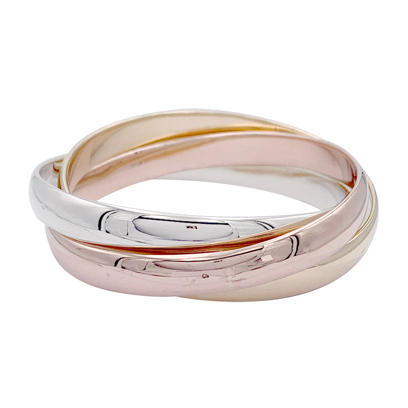 Bracelet Cartier, "Trinity", 3 tons d'or.