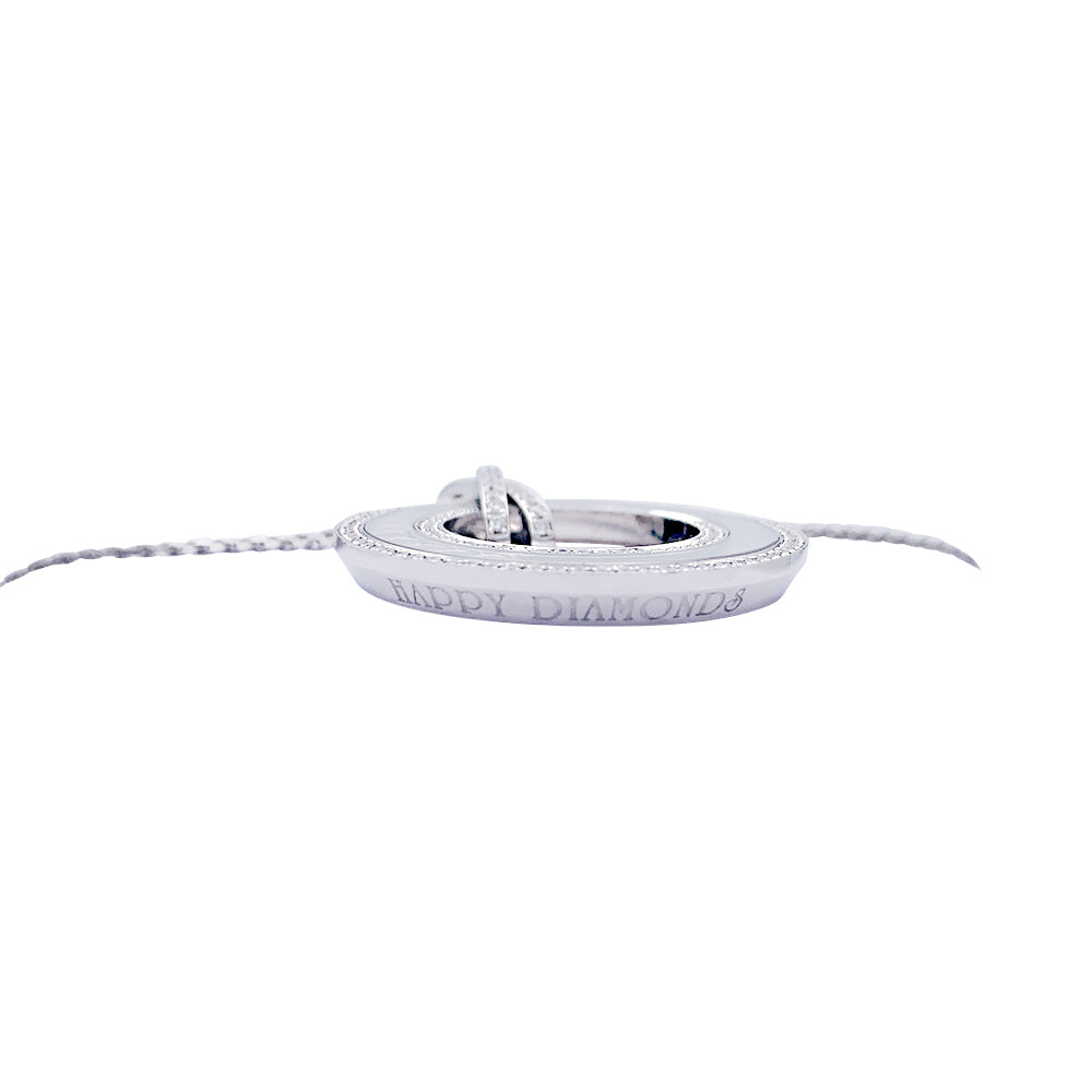 Collier Chopard, "Happy Diamonds", or blanc, diamants.