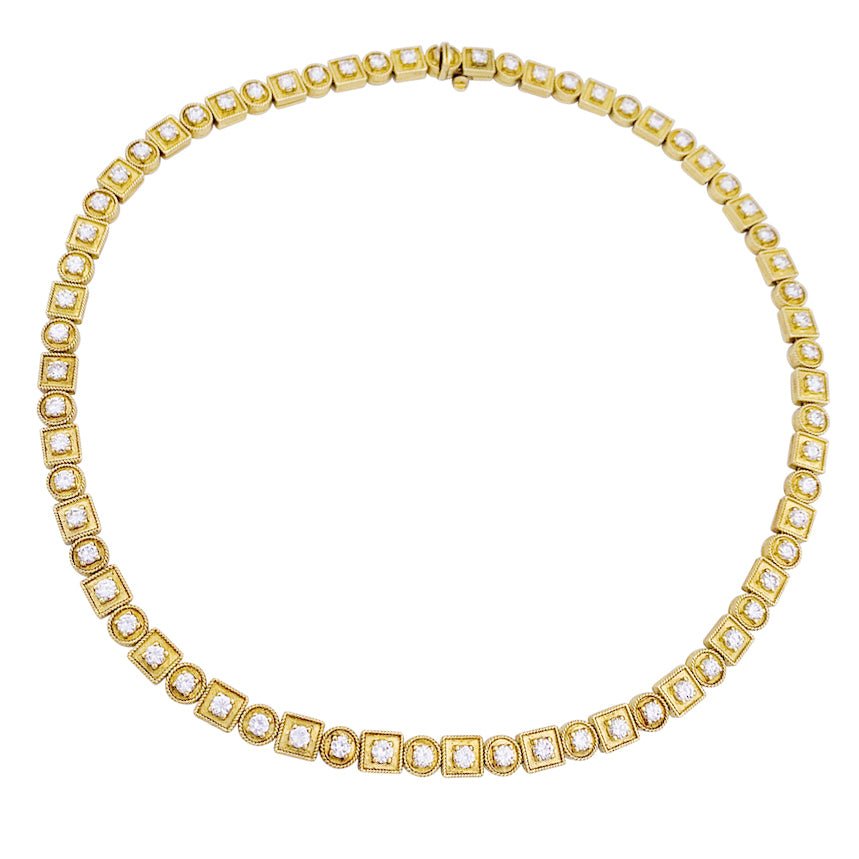 Collier Lalaounis, "Byzantine", or jaune et diamants. - Maison Eloe