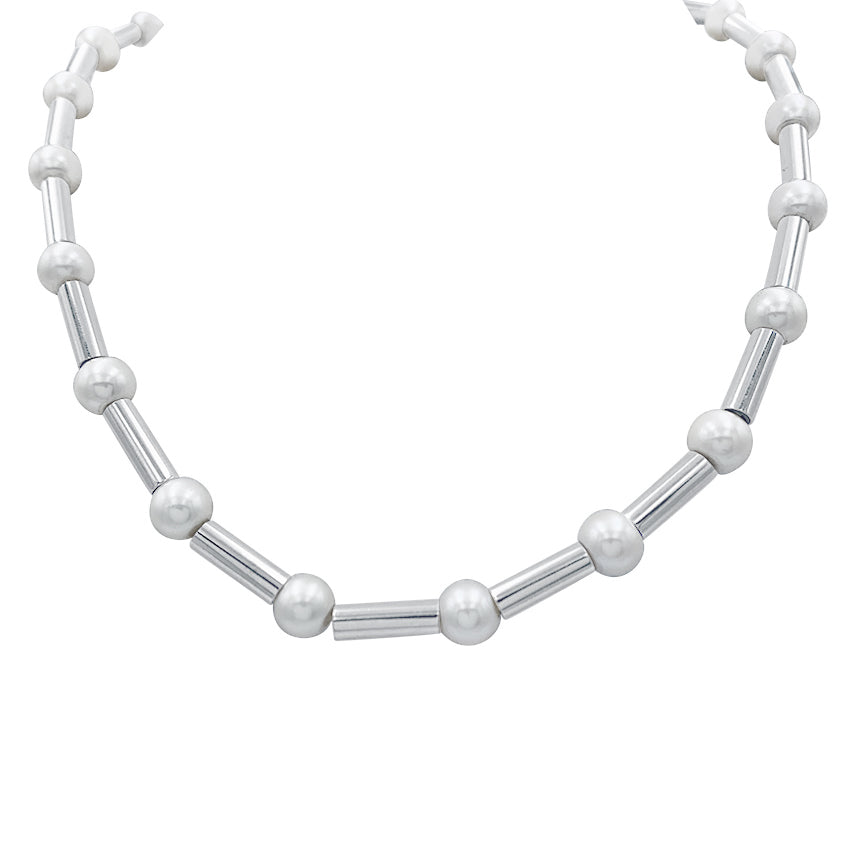 Collier Poiray, "Fuseau", or blanc, perles.