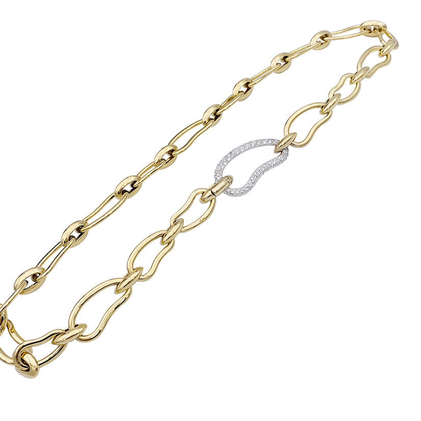 Pomellato necklace, "Paisley", yellow gold, diamonds.