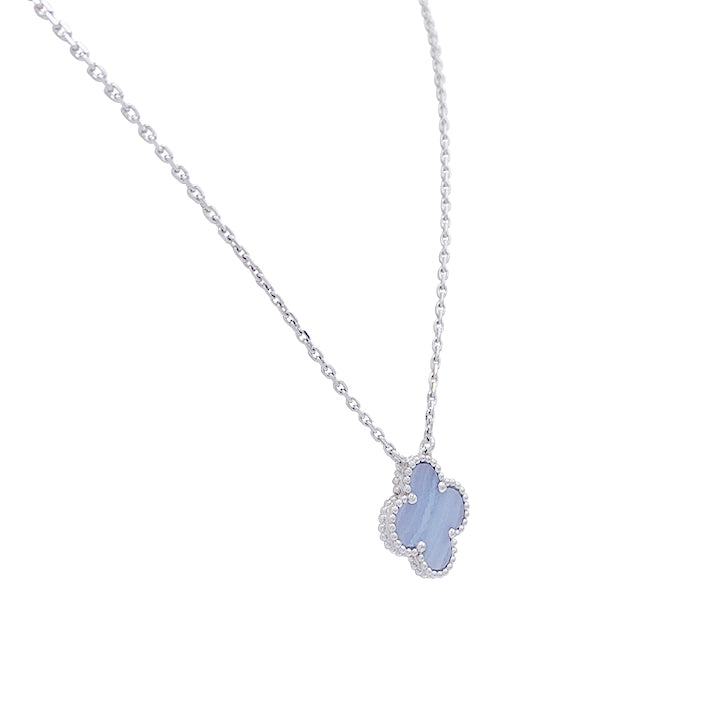 Van Cleef & Arpels necklace, "Vintage Alhambra", white gold, chalcedony.