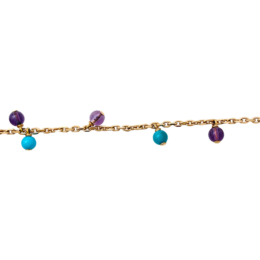 Cartier necklace, "Les Délices de Goa", pink gold, amethysts, turquoises and diamonds.