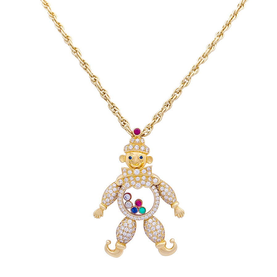 Pendentif Chopard, "Happy Clown", or jaune, diamants, pierres de couleur.
