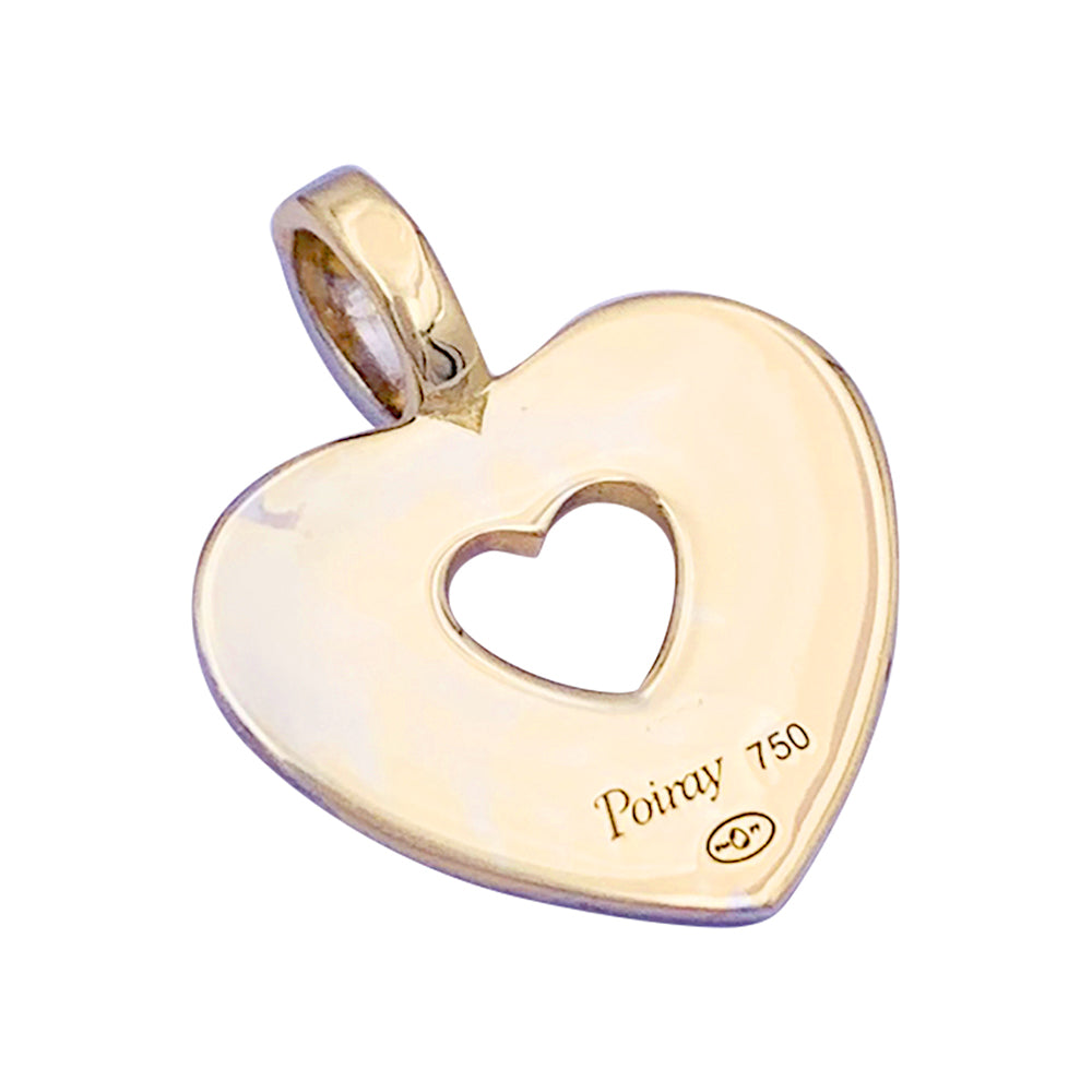 Poiray pendant, "Secret Heart", yellow gold, white gold and diamonds.