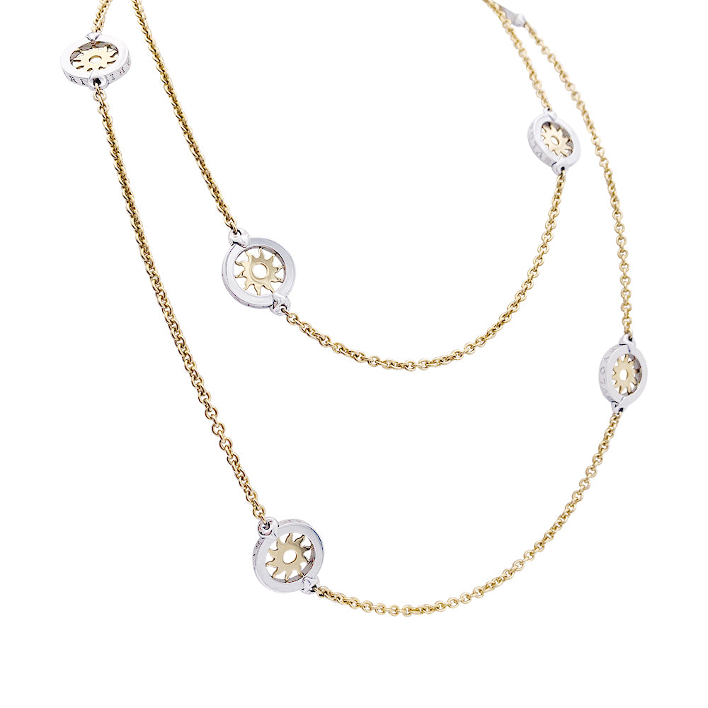 Bulgari "Tondo Sun" necklace in yellow gold and steel.