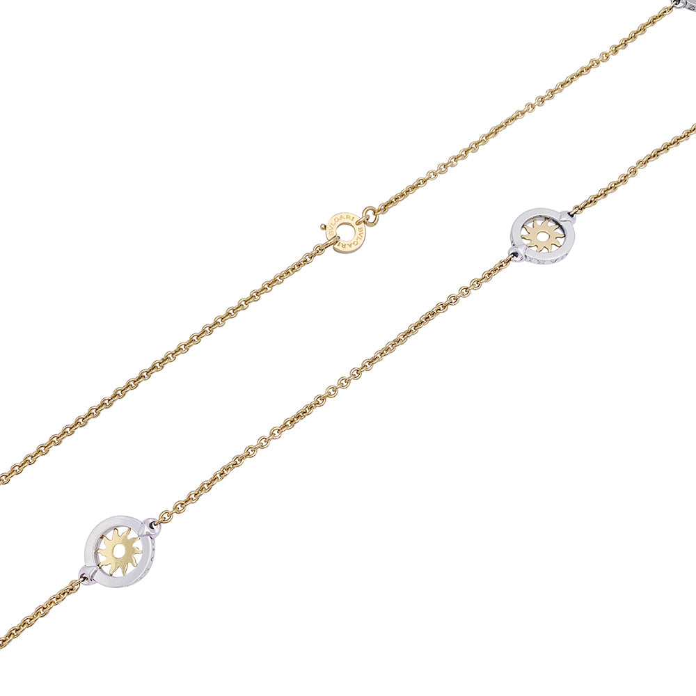 Bulgari "Tondo Sun" necklace in yellow gold and steel.