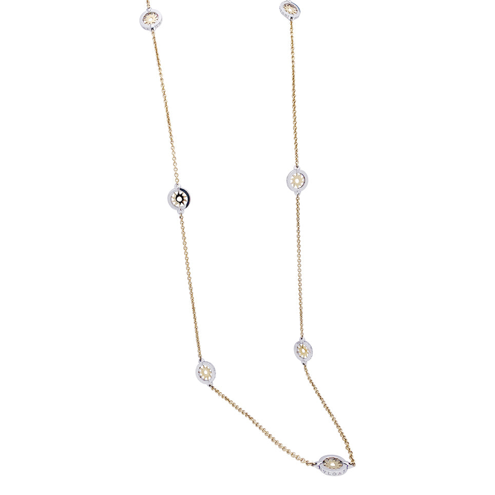 Bulgari "Tondo Sun" necklace in yellow gold and steel.