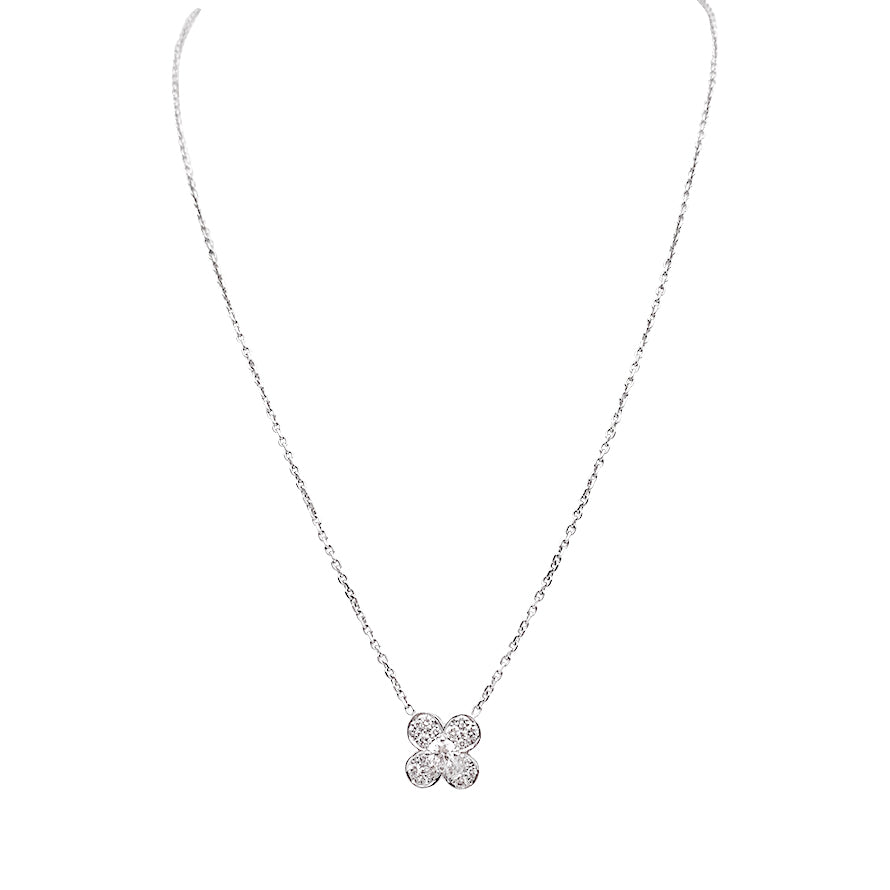 Collier Van Cleef & Arpels, or blanc, diamants.