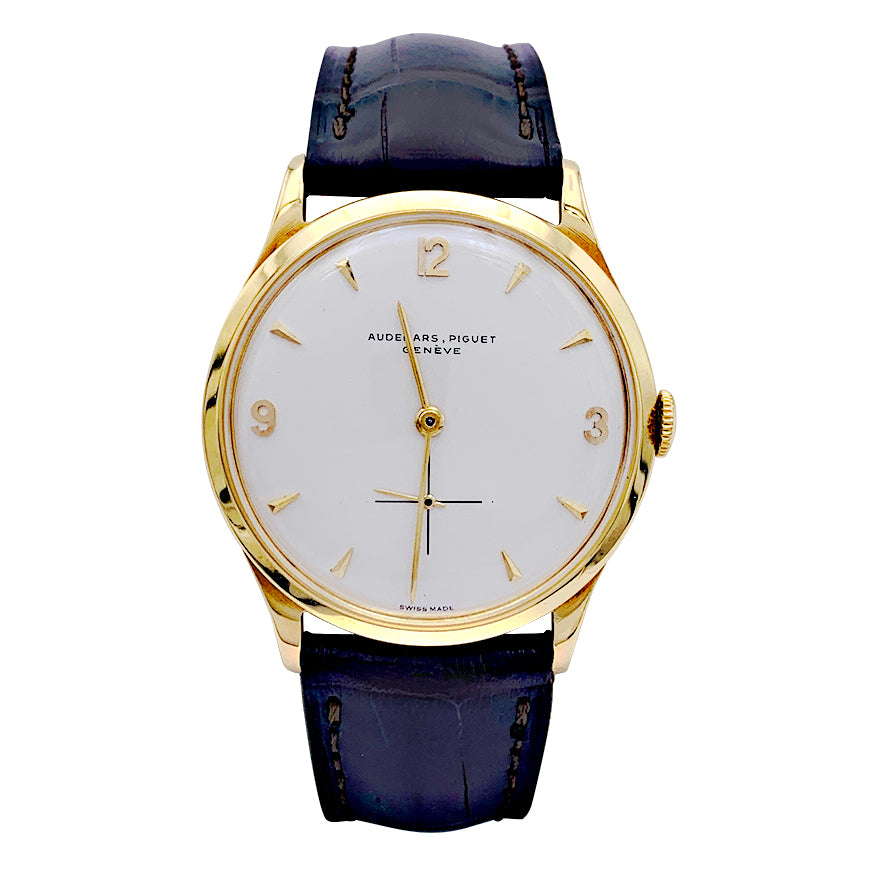 Montre Audemars Piguet, "Classique", or jaune, cuir.