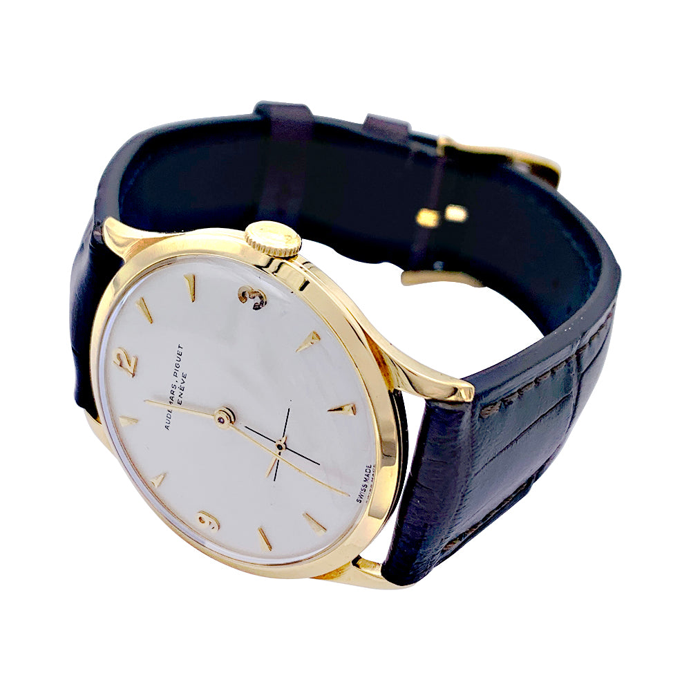 Montre Audemars Piguet, "Classique", or jaune, cuir.