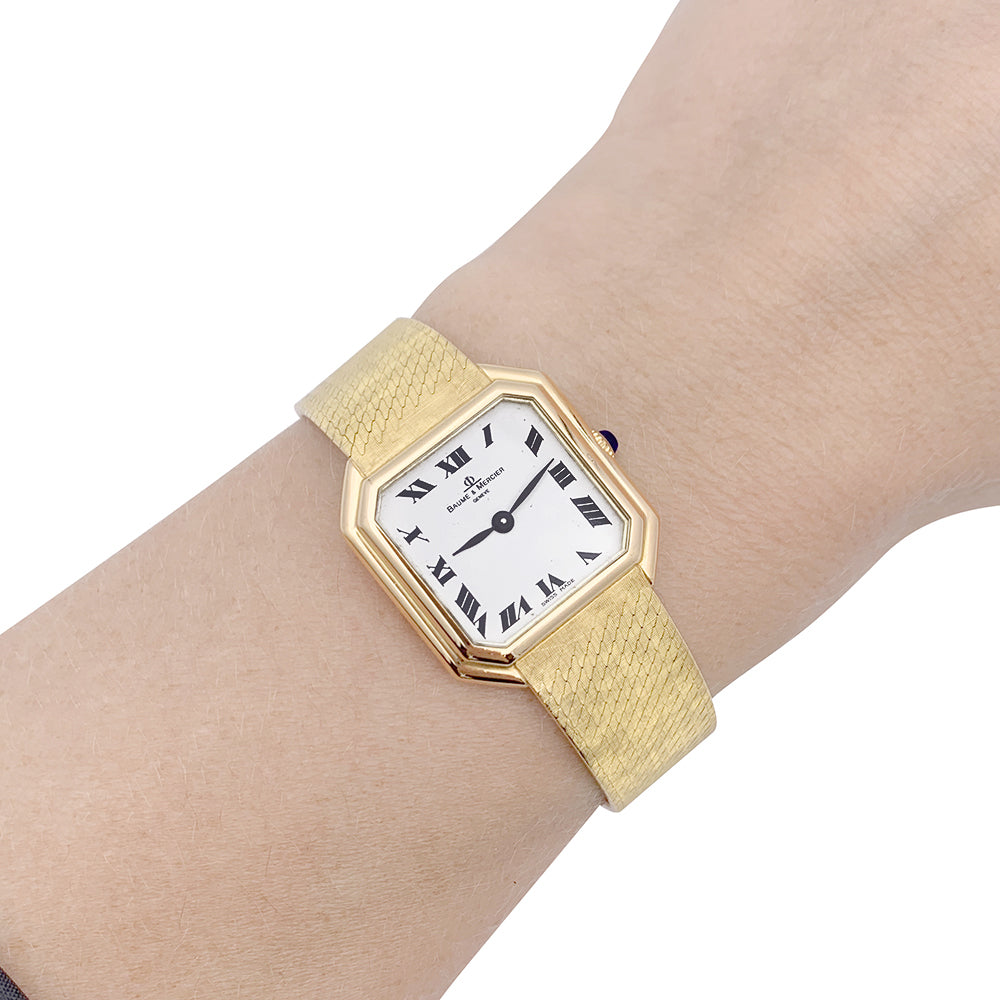 Vintage Baume & Mercier watch, yellow gold.