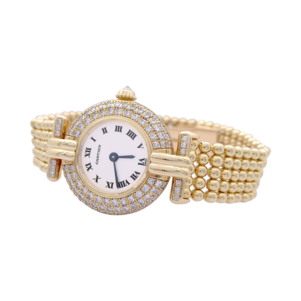 Cartier "Colisée" watch, yellow gold and diamonds.