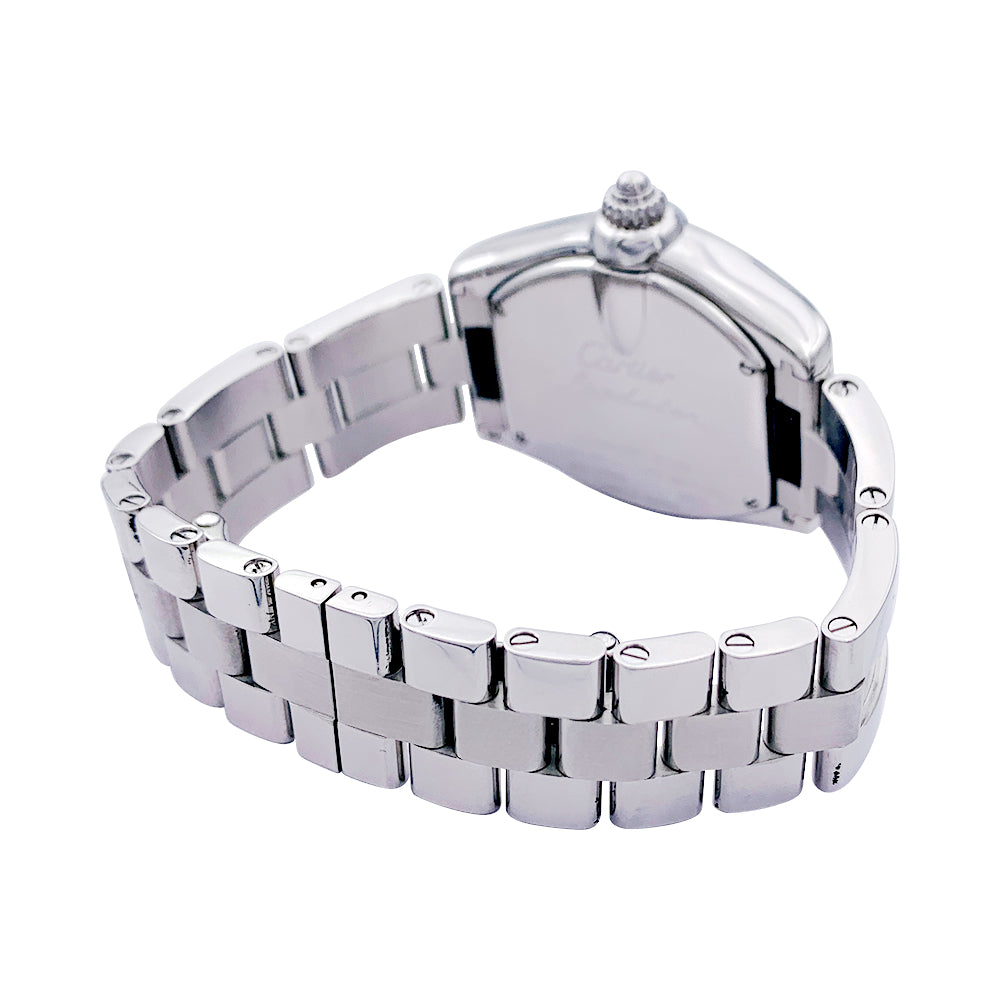 Cartier watch, "Roadster", steel on steel.