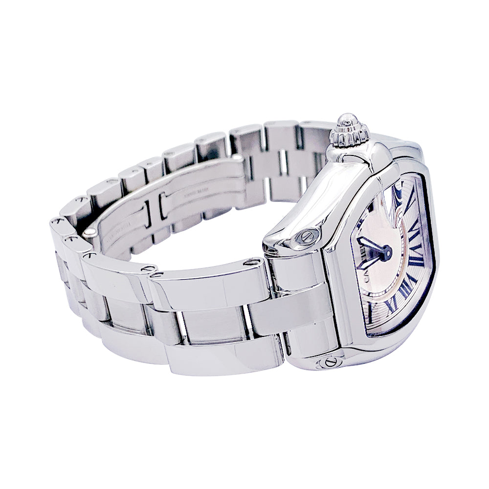 Cartier watch, "Roadster", steel on steel.