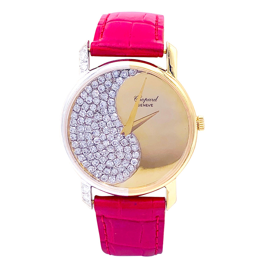 Montre Chopard, or jaune, or blanc, diamants.