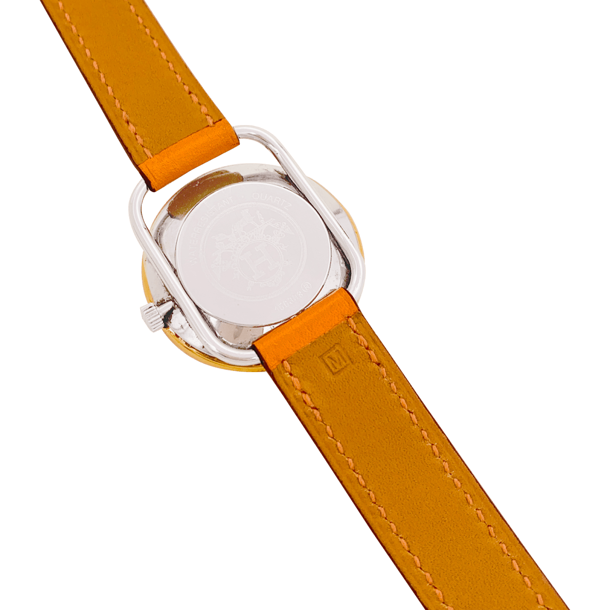 Montre Hermès, "Arceau", plaqué or, acier, cuir. - Maison Eloe