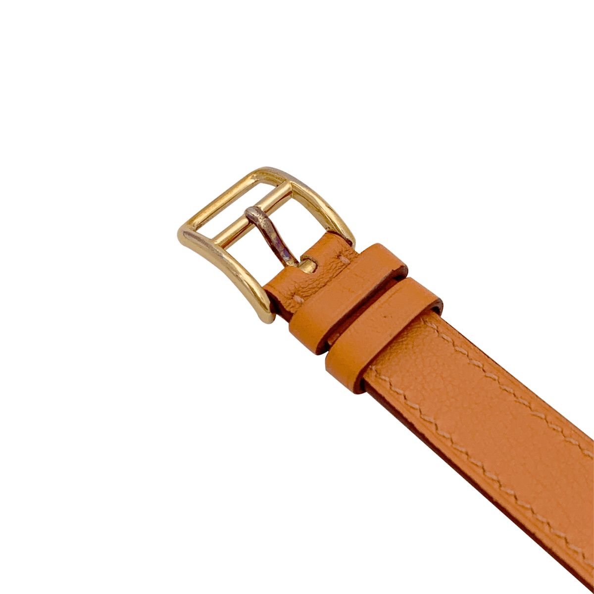 Montre Hermès, "Arceau", plaqué or, acier, cuir. - Maison Eloe
