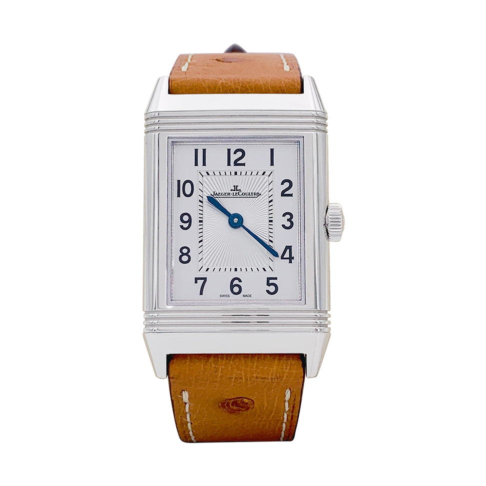 Montre Jaeger Lecoultre, "Reverso Classic", acier, cuir.