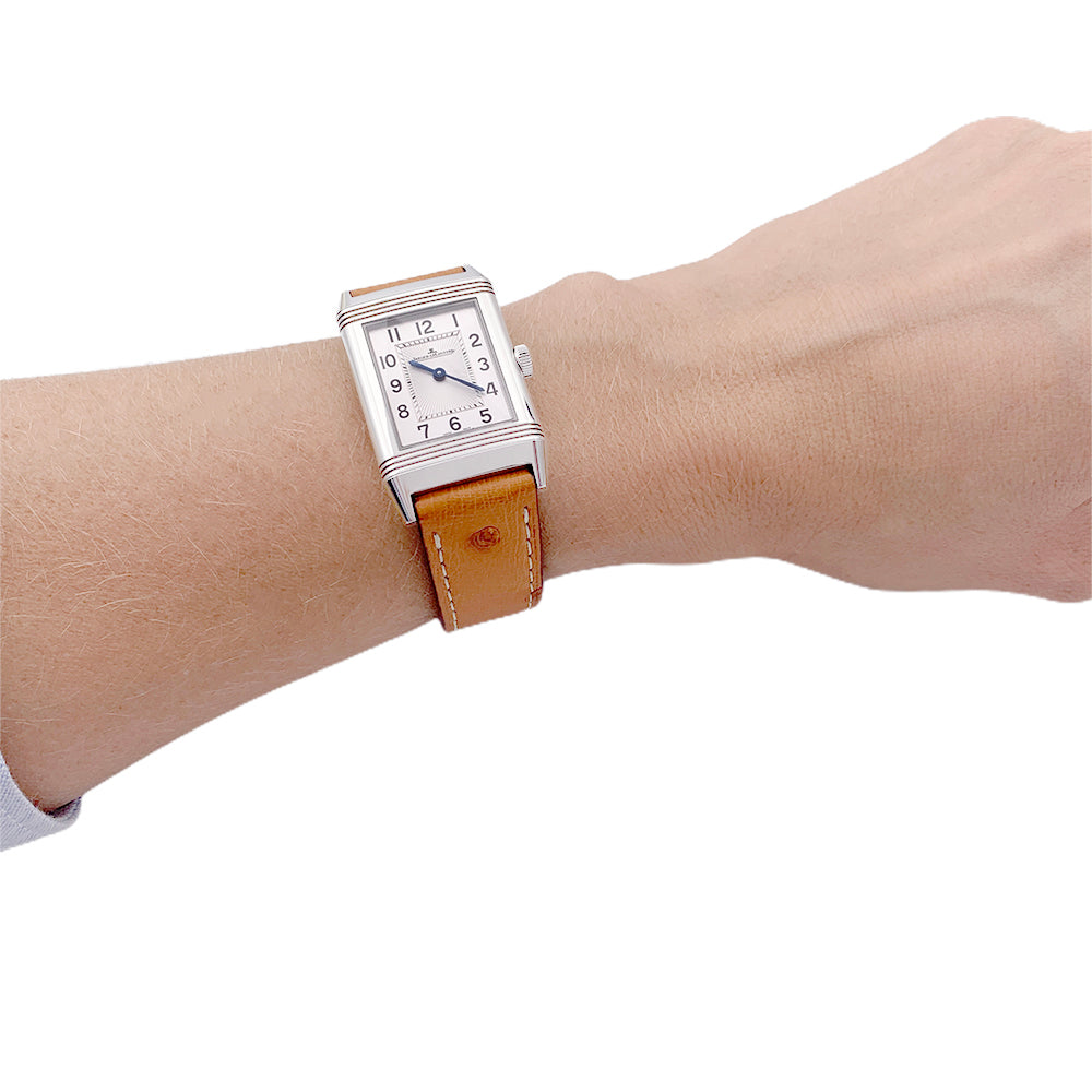 Montre Jaeger Lecoultre, "Reverso Classic", acier, cuir.