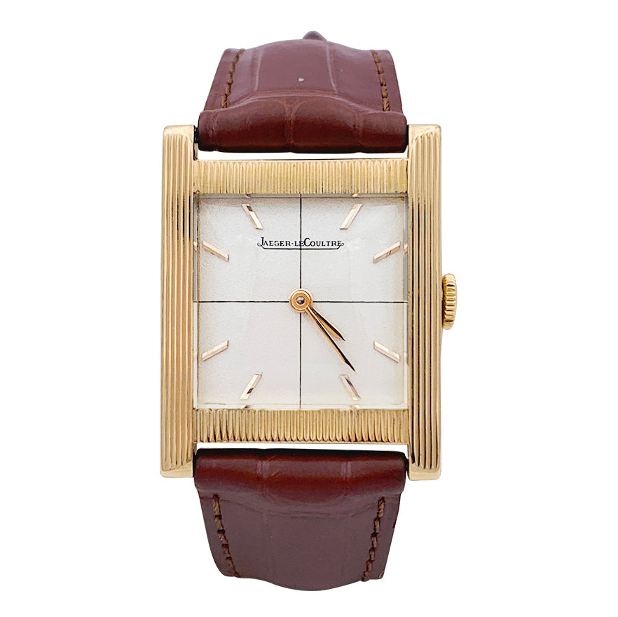 Montre Jaeger Lecoultre, or rose, bracelet cuir.