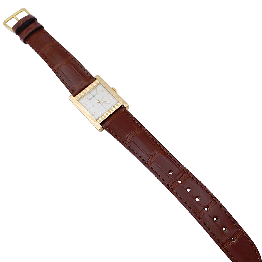 Montre Jaeger Lecoultre, or rose, bracelet cuir.