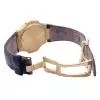 Montre Patek Philippe, "Nautilus", or rose, diamants, cuir.