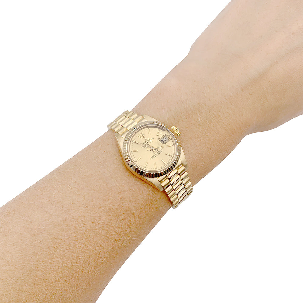 Rolex watch, "Oyster Perpetual Datejust", yellow gold.