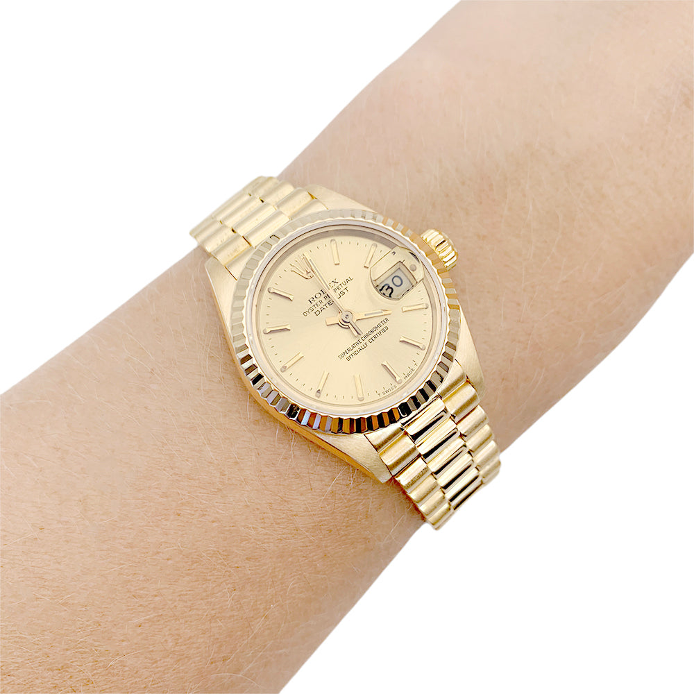 Rolex watch, "Oyster Perpetual Datejust", yellow gold.