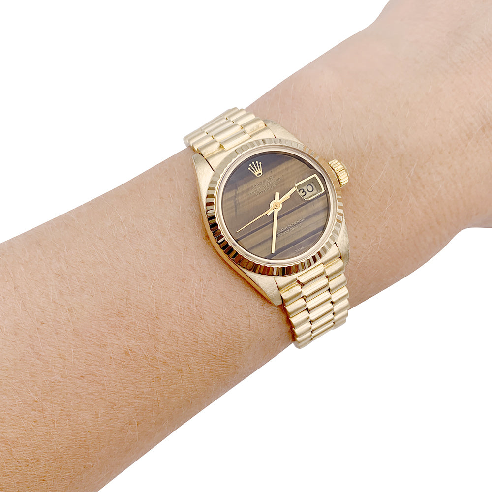 Montre Rolex, "Oyster Perpetual Datejust", or jaune.