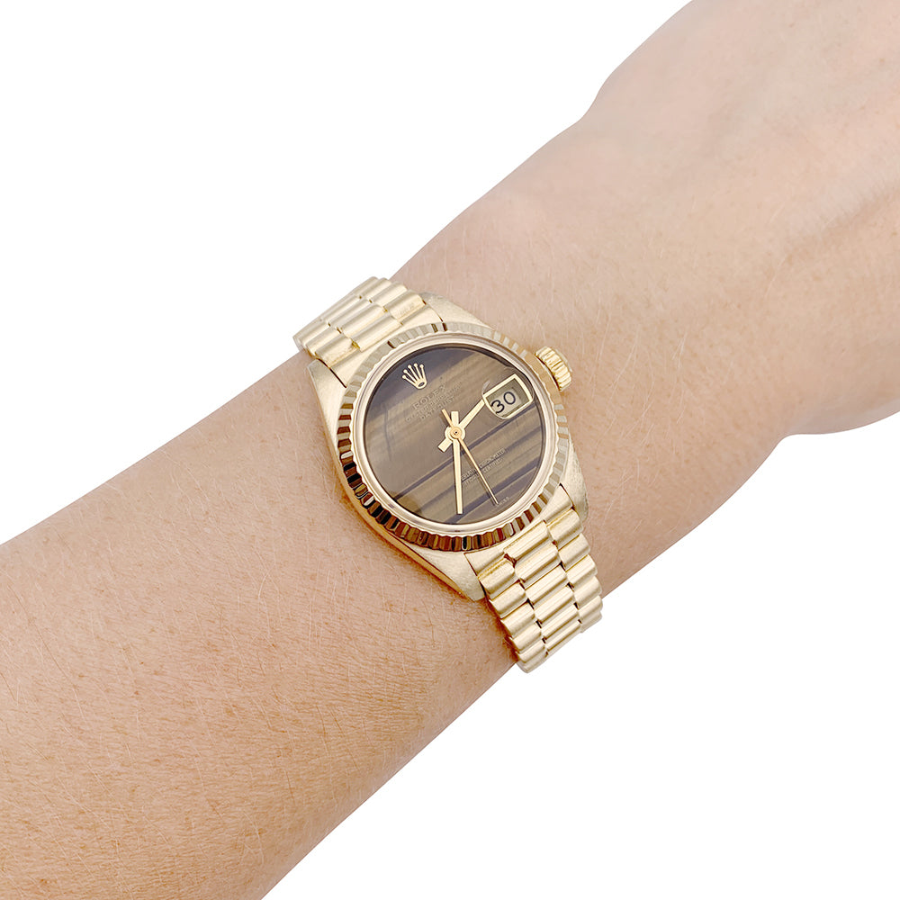 Montre Rolex, "Oyster Perpetual Datejust", or jaune.