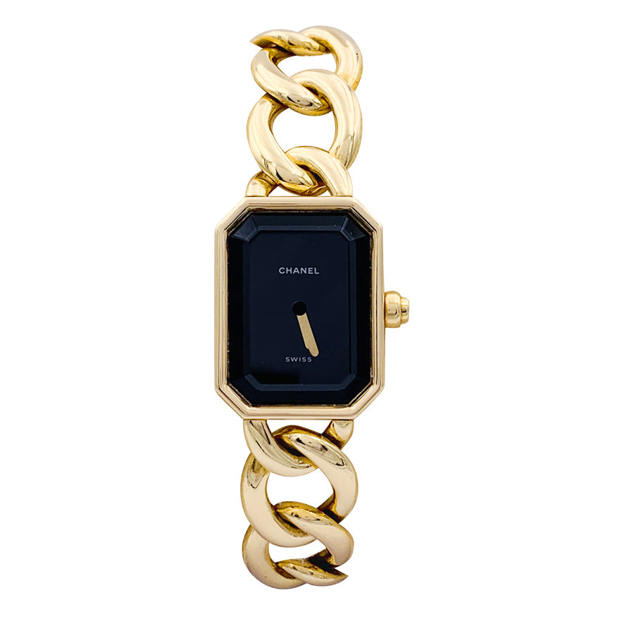 Montre Chanel, "Première Chaîne Gourmette", or jaune.