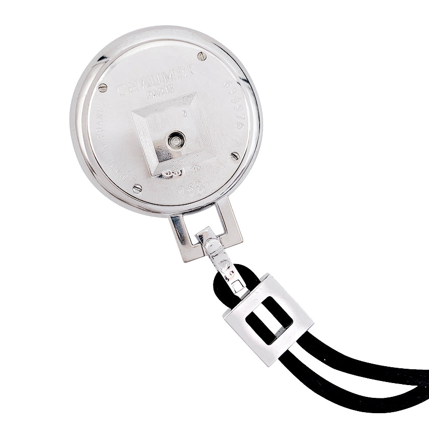 Chaumet pendant watch, "Anneau", white gold, diamonds.