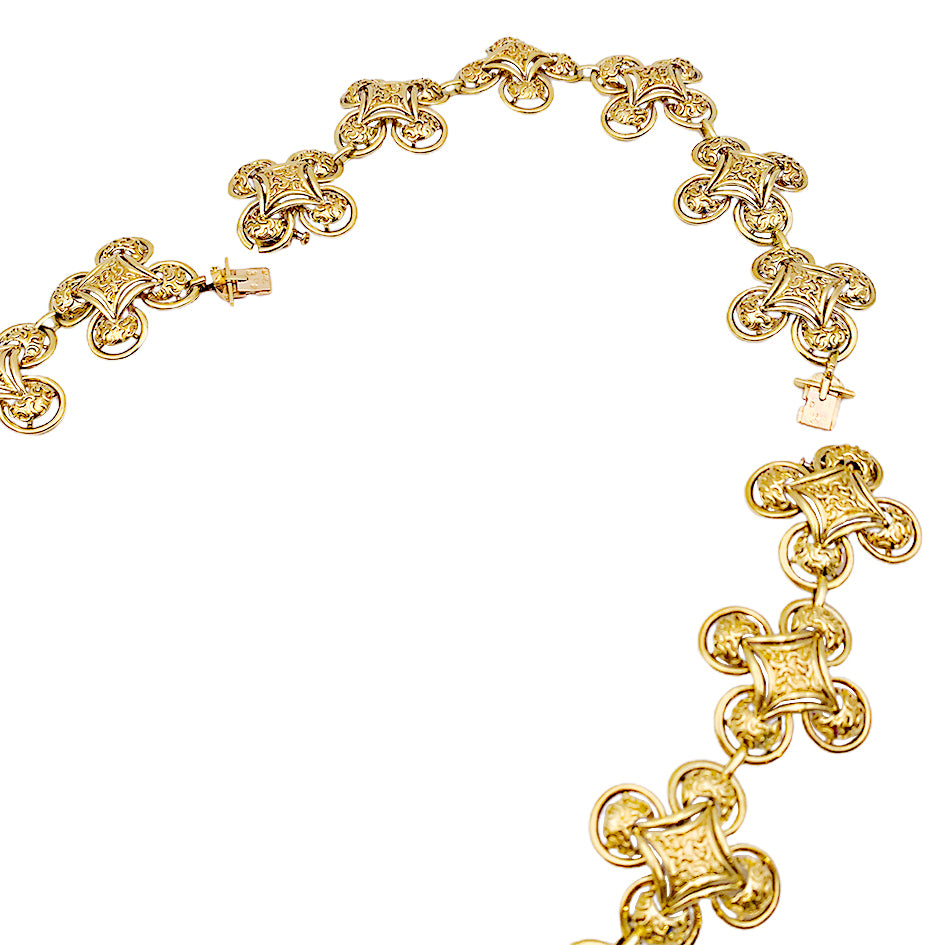 Parure M. Gérard or jaune, pierres de couleur.