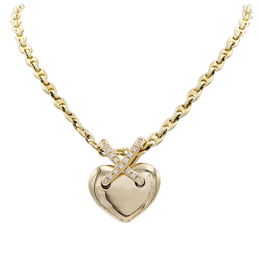 Chaumet pendant, "Liens" collection, in yellow gold and diamonds.