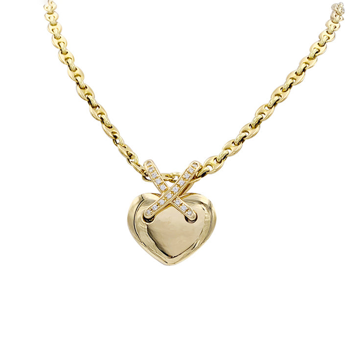 Chaumet pendant, "Liens" collection, in yellow gold and diamonds.