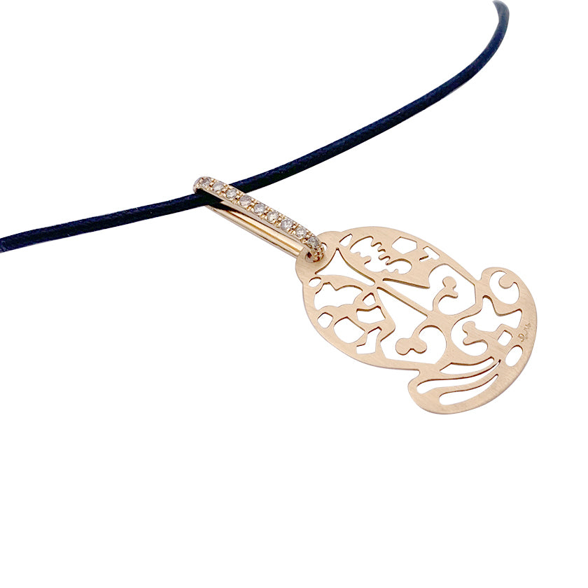 Pendentif Pomellato, « Ming », or rose, diamants bruns.