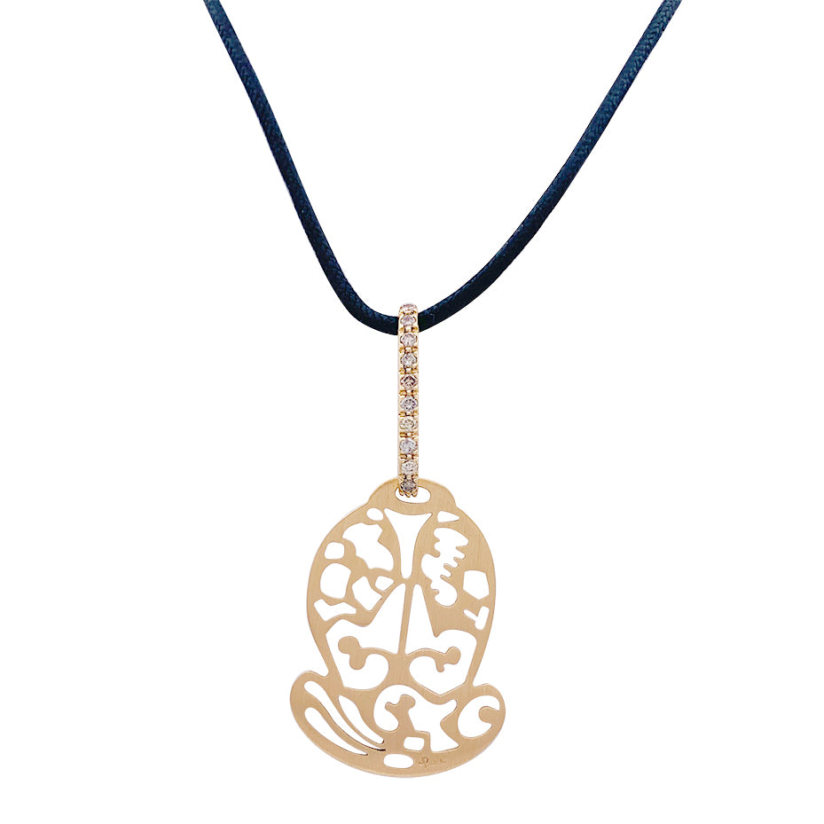 Pendentif Pomellato, « Ming », or rose, diamants bruns.