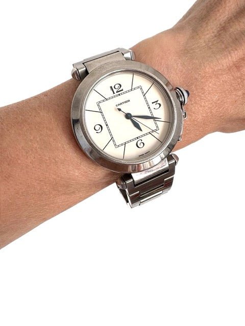 Montre Cartier Pasha Acier fond Squelette - Maison Eloe