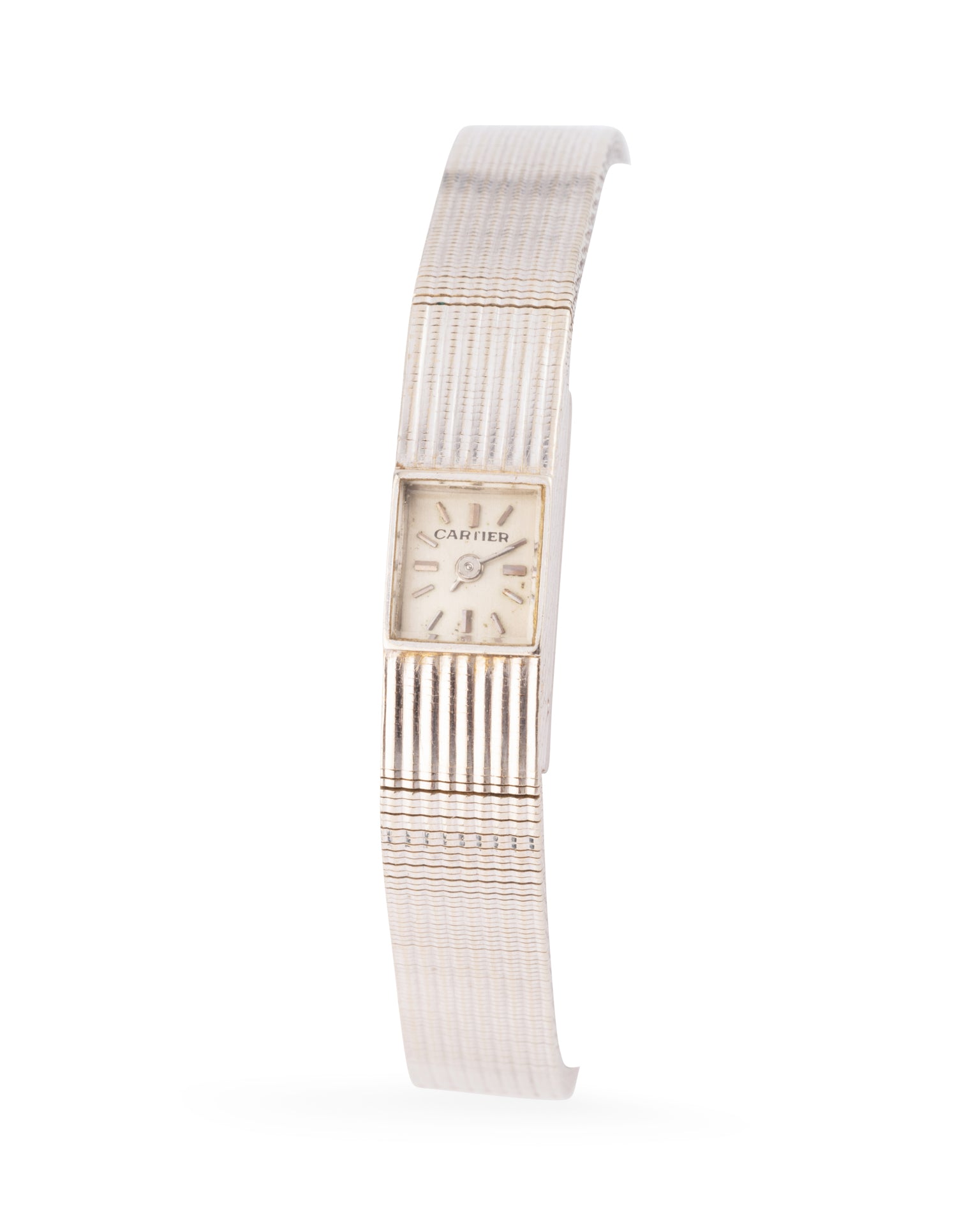 Cartier vintage white gold Duoplan watch