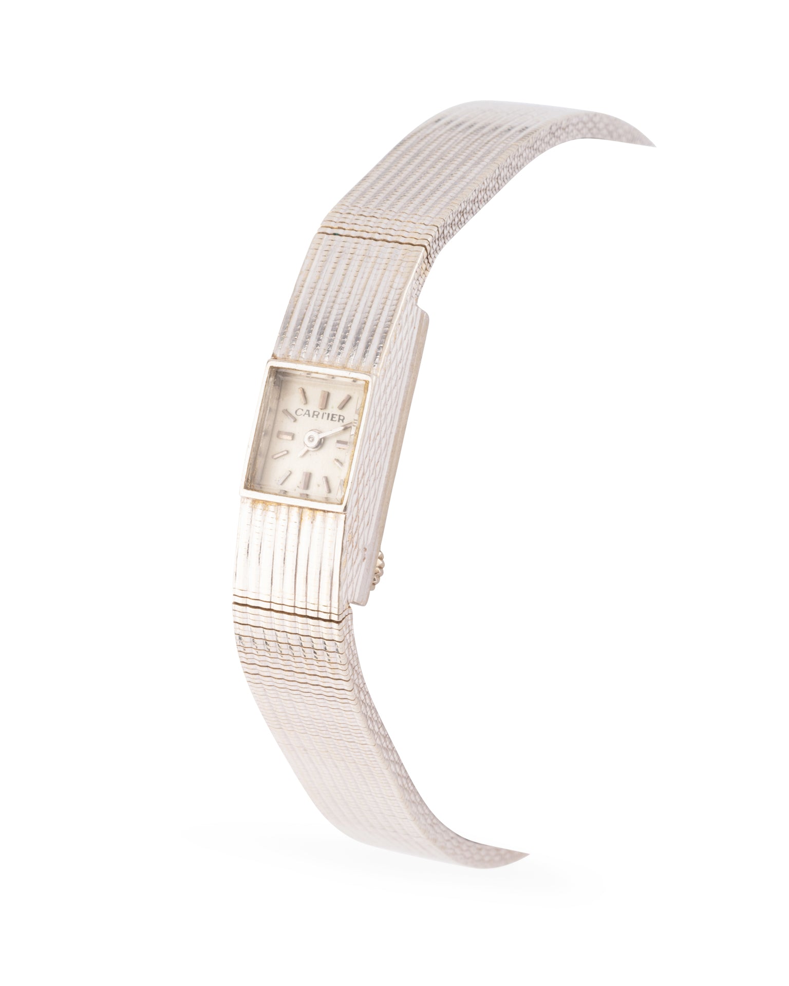 Cartier vintage white gold Duoplan watch