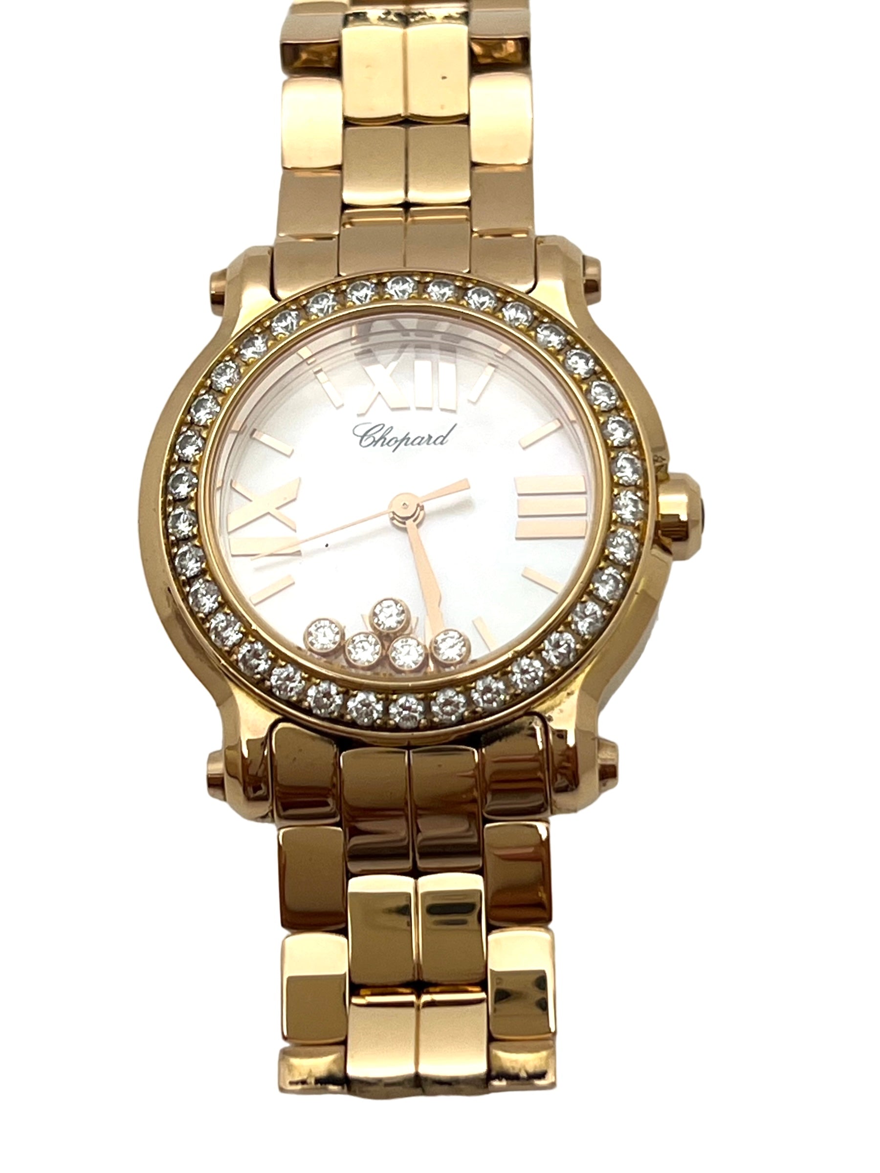Montre Chopard "Happy Sport" en or rose et diamants.
