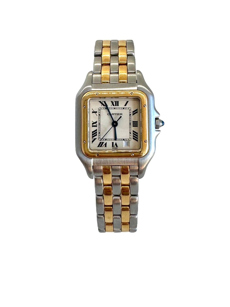 Montre Panthère Cartier Or et Acier Full Set Vintage - Maison Eloe