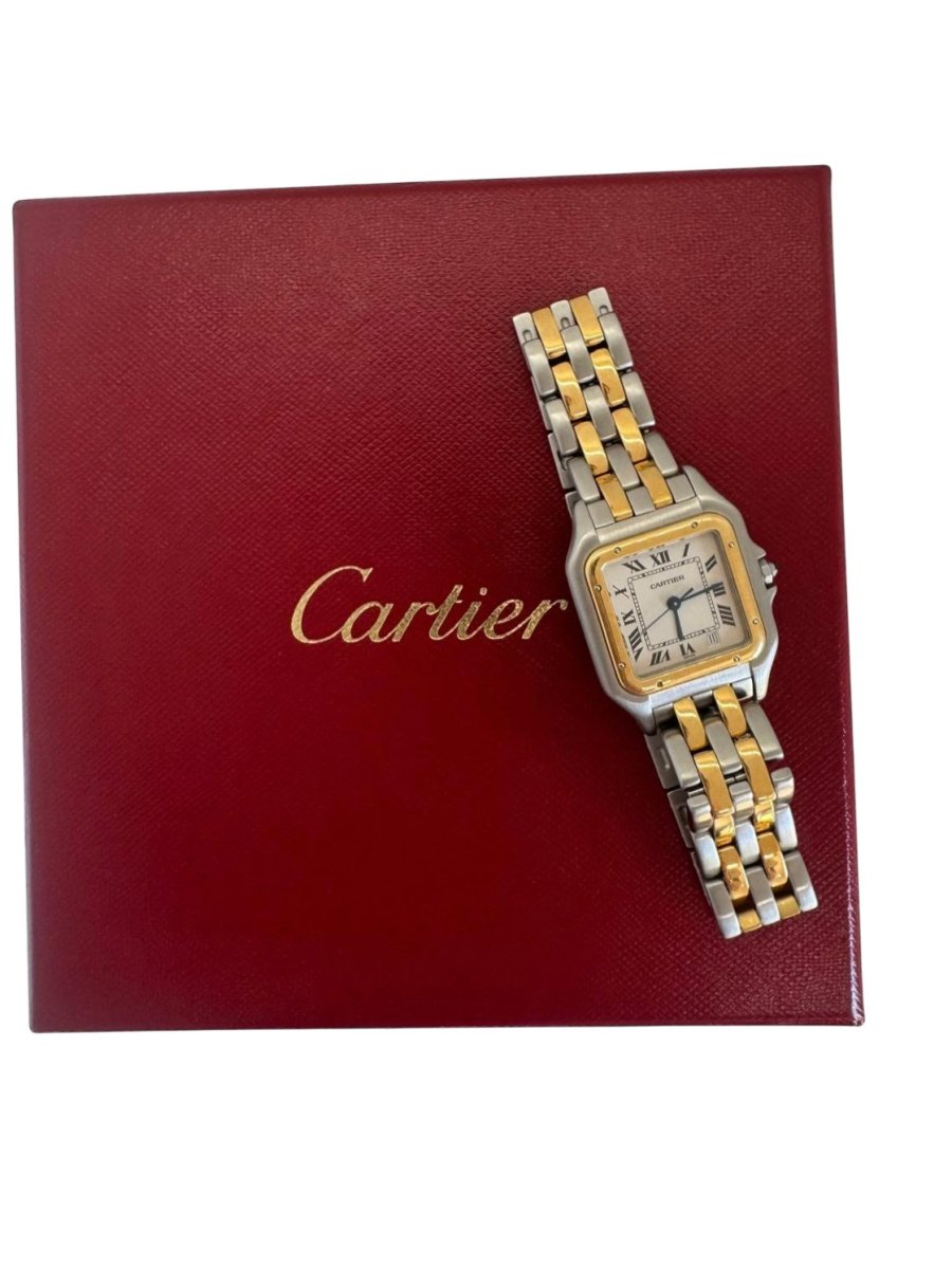 Montre Panthère Cartier Or et Acier Full Set Vintage - Maison Eloe