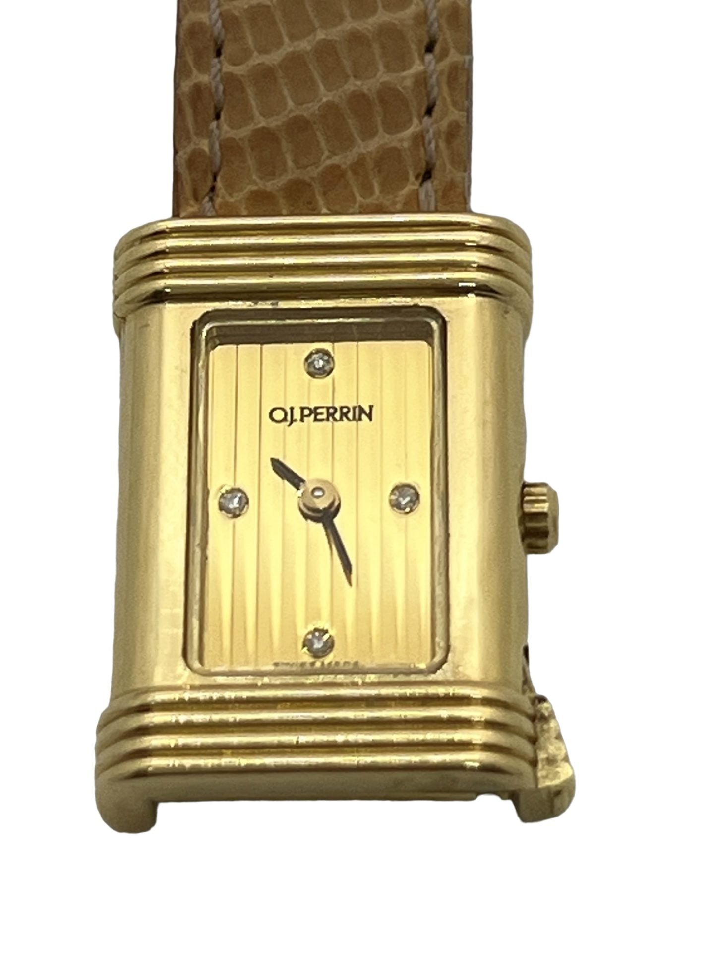 Montre O.J Perrin en or sur cuir