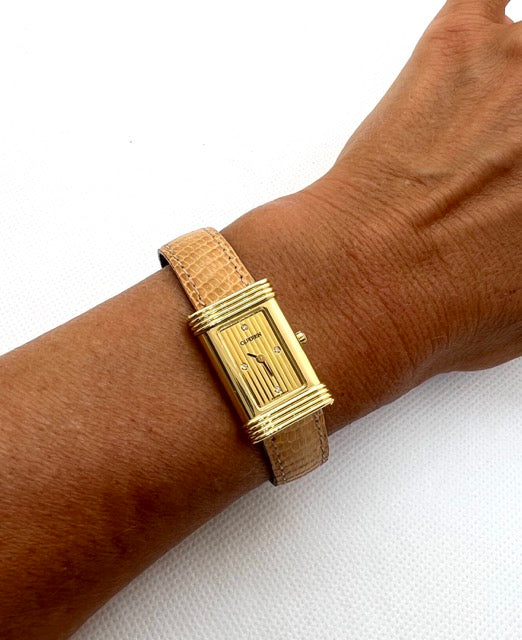 Montre O.J Perrin en or sur cuir
