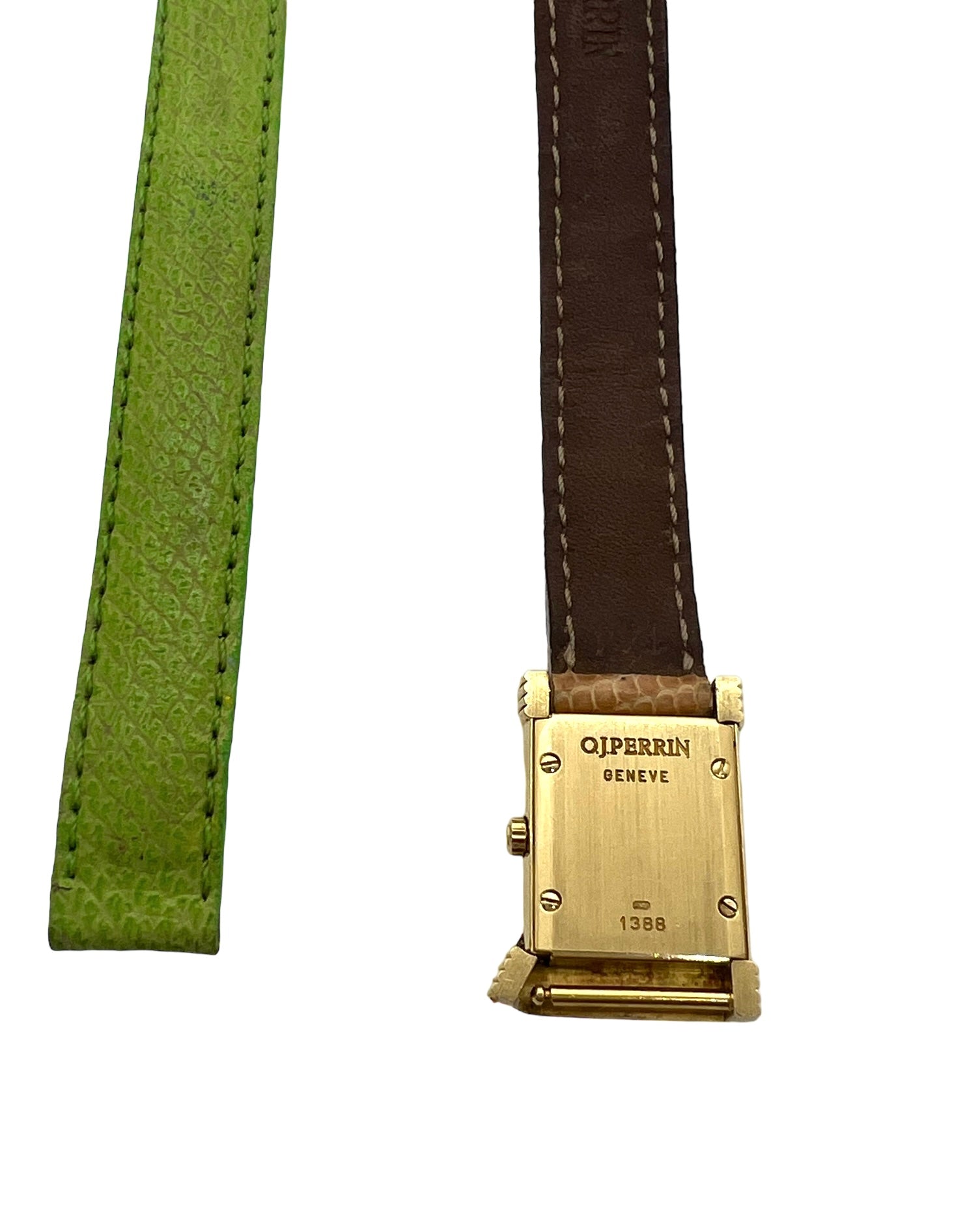 OJ Perrin gold watch on leather