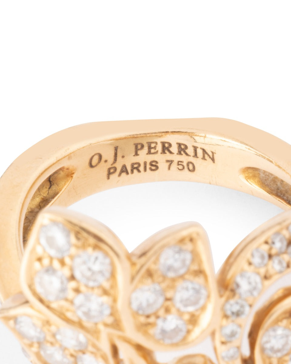 OJPerrin 18K yellow gold and diamond ring