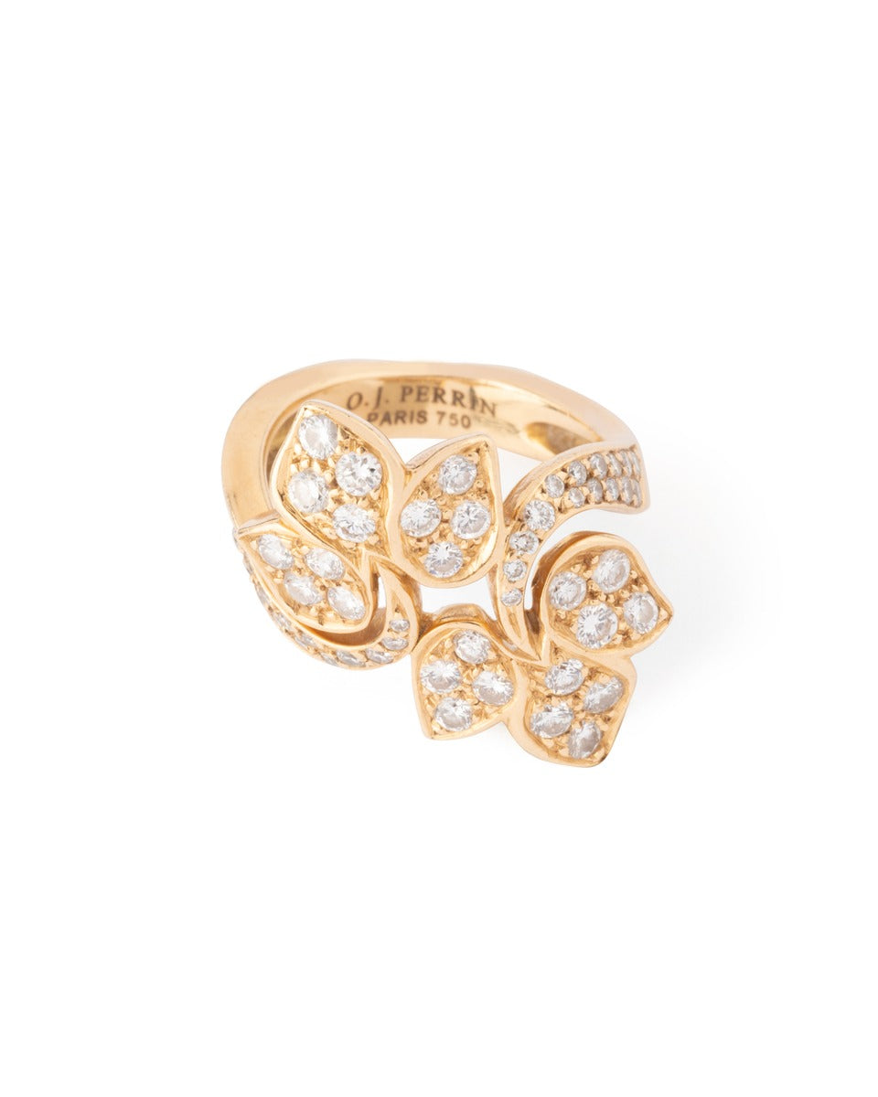 OJPerrin 18K yellow gold and diamond ring