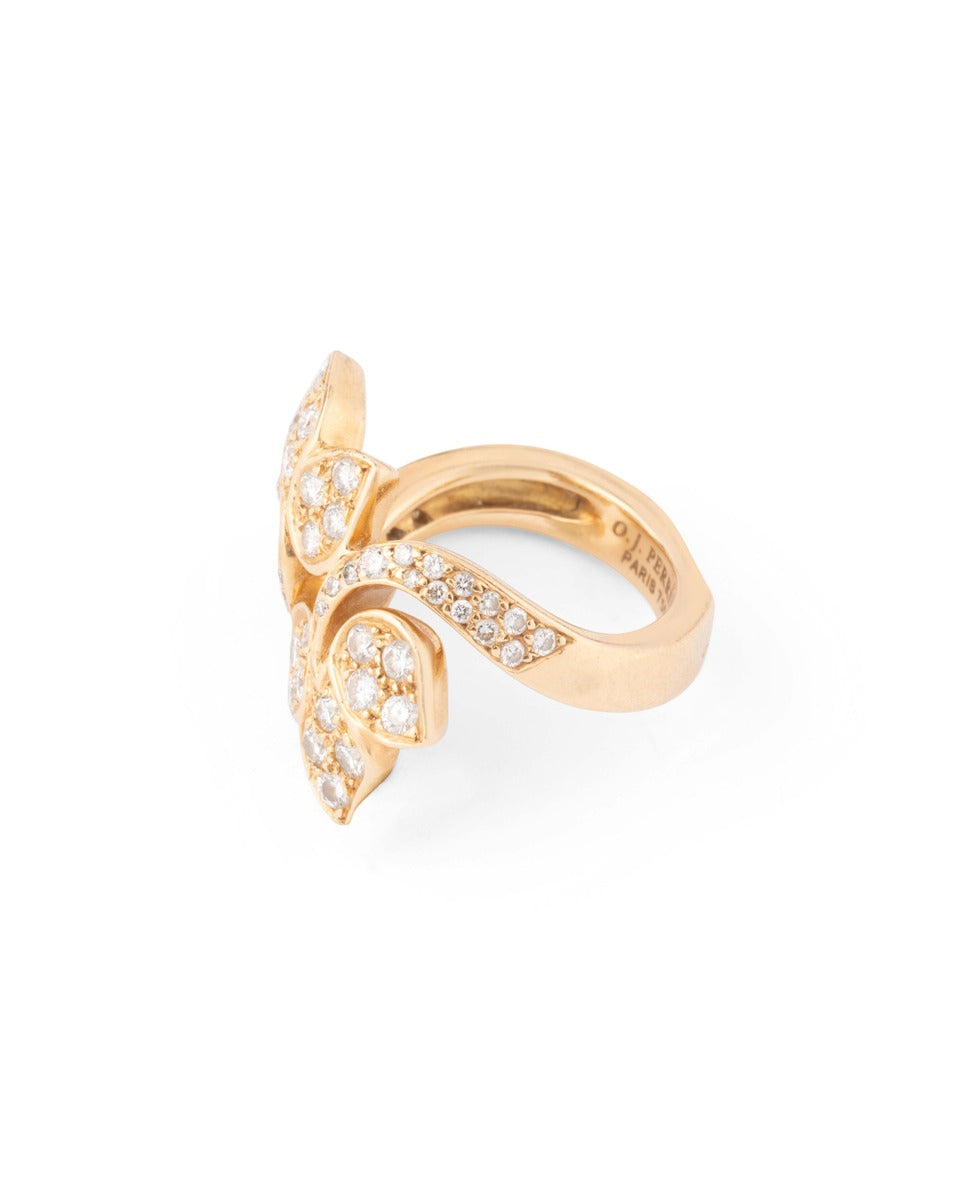 OJPerrin 18K yellow gold and diamond ring